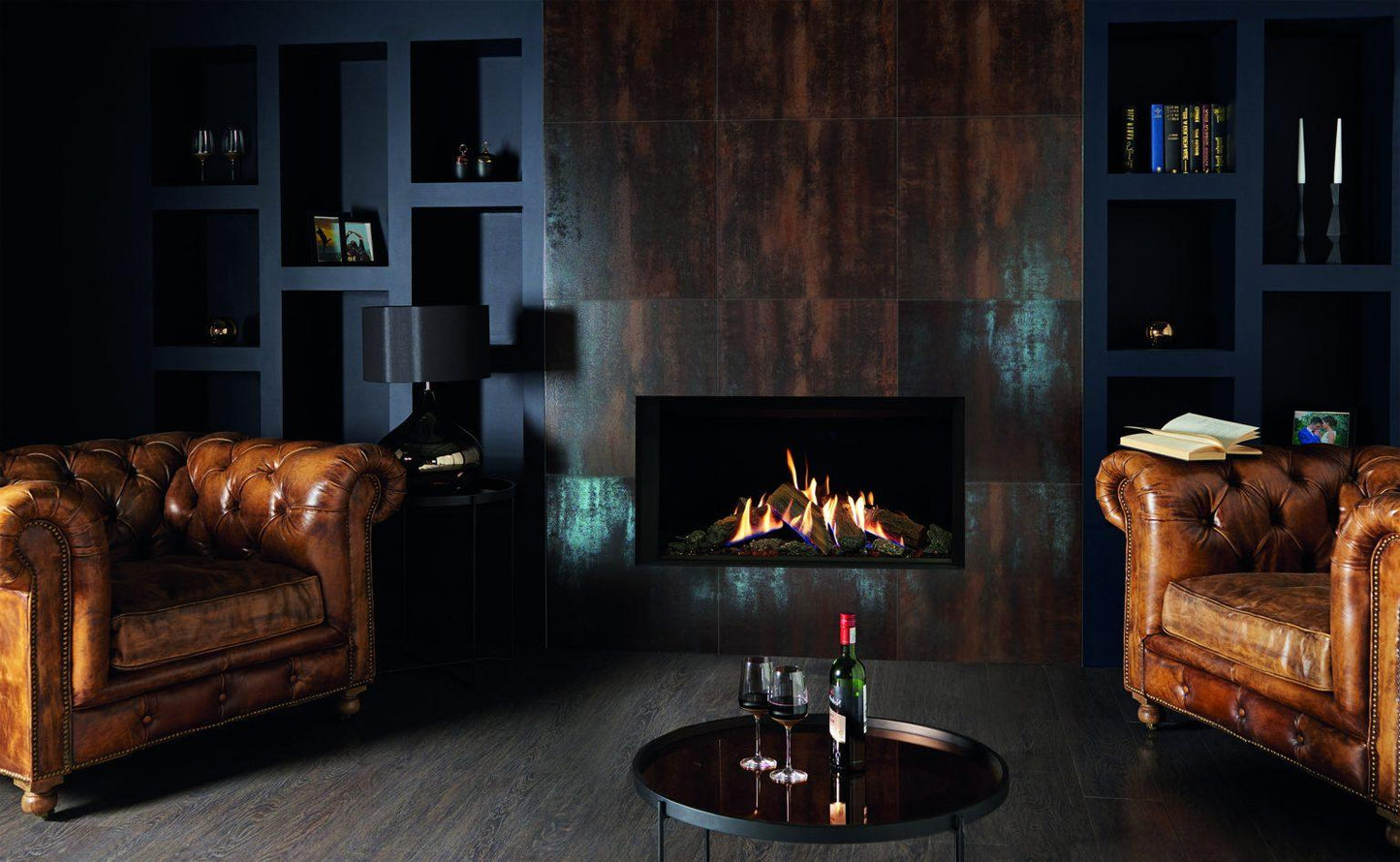 Gazco Reflex 105 Black Glass Conventional Natural Gas Fire