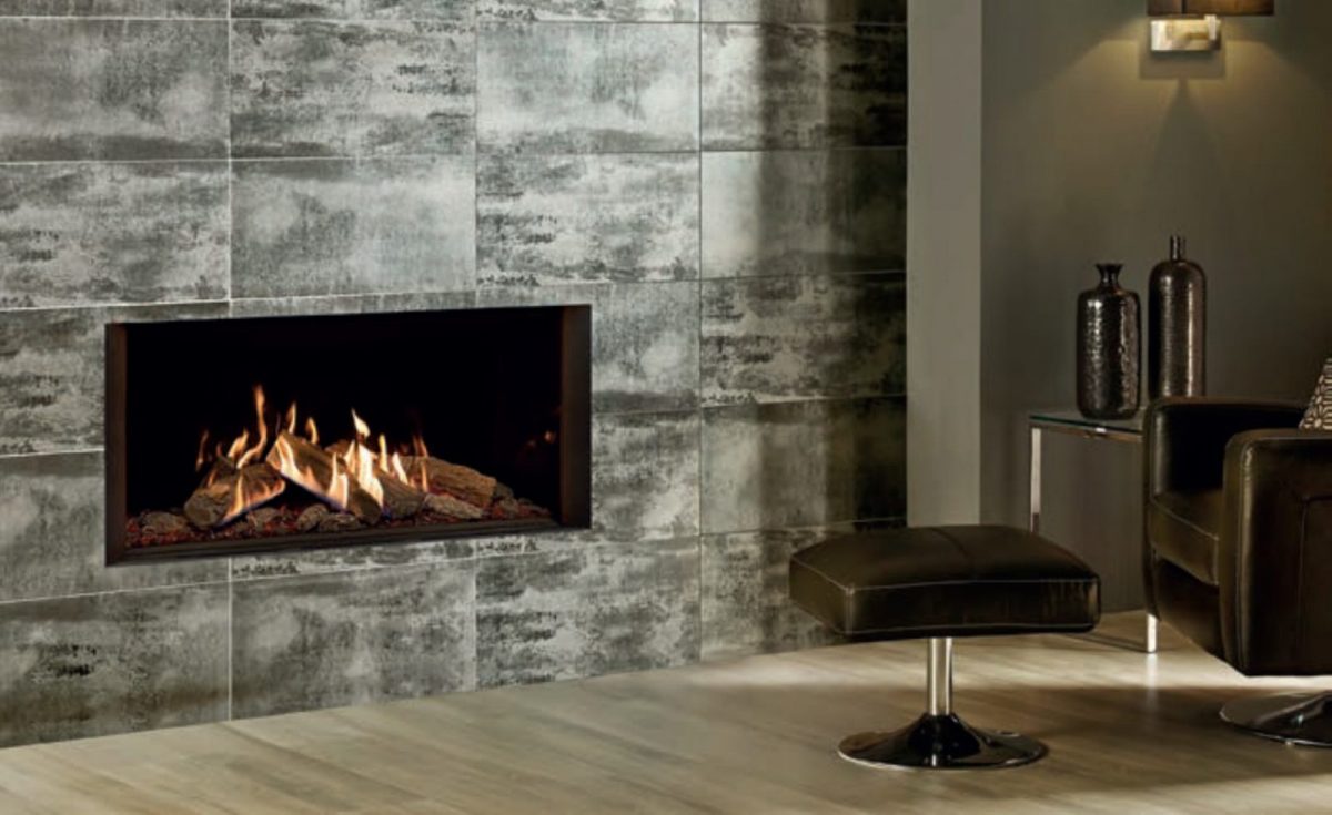 Gazco Reflex 105 Black Glass Conventional Natural Gas Fire