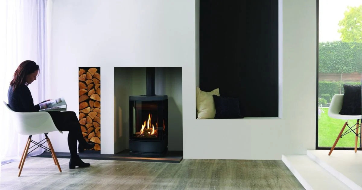 Gazco Loft Log Effect Balanced Flue Natural Gas Stove