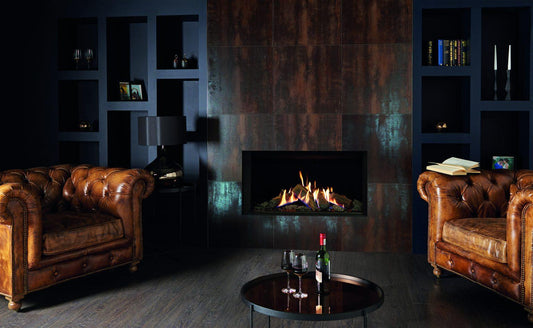 Gazco Reflex 105 Black Glass Balanced Natural Gas Fire